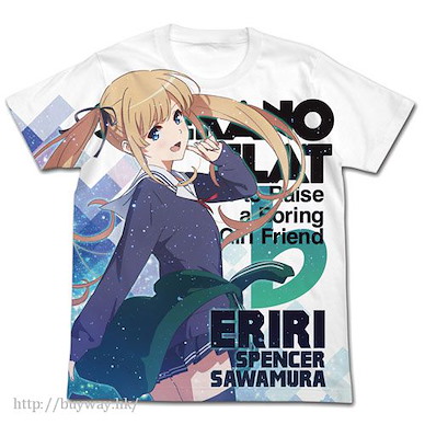 不起眼女主角培育法 (細碼)「英梨梨」白色 全彩 T-Shirt Eriri Spencer Sawamura Full Graphic T-Shirt Flat Ver. / WHITE - S【Saekano: How to Raise a Boring Girlfriend】