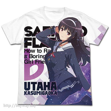不起眼女主角培育法 (細碼)「霞之丘詩羽 (霞詩子)」白色 全彩 T-Shirt Utaha Kasumigaoka Full Graphic T-Shirt Flat Ver. / WHITE - S【Saekano: How to Raise a Boring Girlfriend】