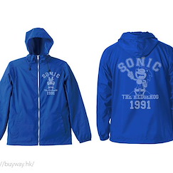 超音鼠 (加大)「超音鼠」藍 ×白 連帽風褸 Classic Sonic Hooded Windbreaker / BLUE x WHITE-XL【Sonic the Hedgehog】
