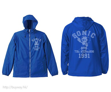 超音鼠 (細碼)「超音鼠」藍 ×白 連帽風褸 Classic Sonic Hooded Windbreaker / BLUE x WHITE-S【Sonic the Hedgehog】