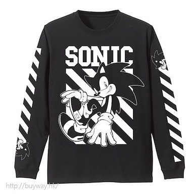 超音鼠 (大碼)「超音鼠」長袖 黑色 T-Shirt SONIC Long Sleeve T-Shirt / BLACK-L【Sonic the Hedgehog】