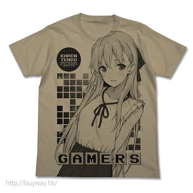 Gamers 電玩咖！ (中碼)「天道花憐」深卡其色 T-Shirt Karen Tendo All Print T-Shirt / SAND KHAKI-M【Gamers!】