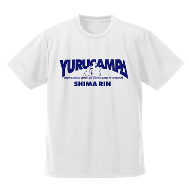 搖曳露營△ (大碼)「志摩凜」YURUCAMP△ 吸汗快乾 白色 T-Shirt Silhouette Rin Shima Dry T-Shirt /WHITE-L【Laid-Back Camp】