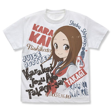 擅長捉弄人的高木同學 (中碼)「高木」全彩 白色 T-Shirt Full Graphic T-Shirt /WHITE-M【Karakai Jozu no Takagi-san】