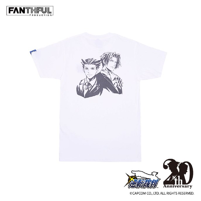 逆轉裁判 : 日版 (中碼) 20周年紀念 FANTHFUL 系列 白色 T-Shirt