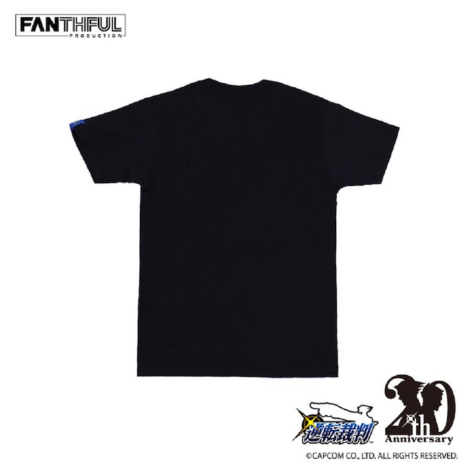 逆轉裁判 : 日版 (加加大) 20周年紀念 FANTHFUL 系列 黑色 T-Shirt