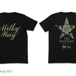 偶像大師 百萬人演唱會！ : 日版 (大碼)「Milky Way」黑色 T-Shirt
