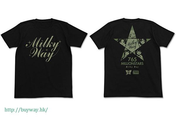 偶像大師 百萬人演唱會！ : 日版 (大碼)「Milky Way」黑色 T-Shirt