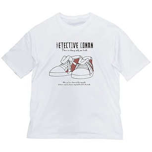 名偵探柯南 (加大)「江戶川柯南」脚力增强鞋 寬鬆 白色 T-Shirt Conan's Kick Strengthening Shoes Big Silhouette T-Shirt /WHITE-XL【Detective Conan】