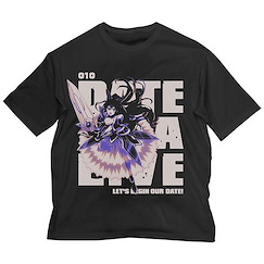 約會大作戰 : 日版 (大碼)「夜刀神十香」寬鬆 黑色 T-Shirt