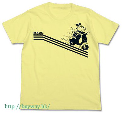 鼠族 (大碼)「Maus」淺黃 T-Shirt Maus and Scooter T-Shirt / LIGHT YELLOW-L【MAUS】