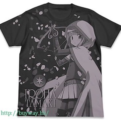 魔法少女小圓 (大碼)「環彩羽」墨黑色 T-Shirt Iroha Tamaki All Print T-Shirt / SUMI-L【Puella Magi Madoka Magica】