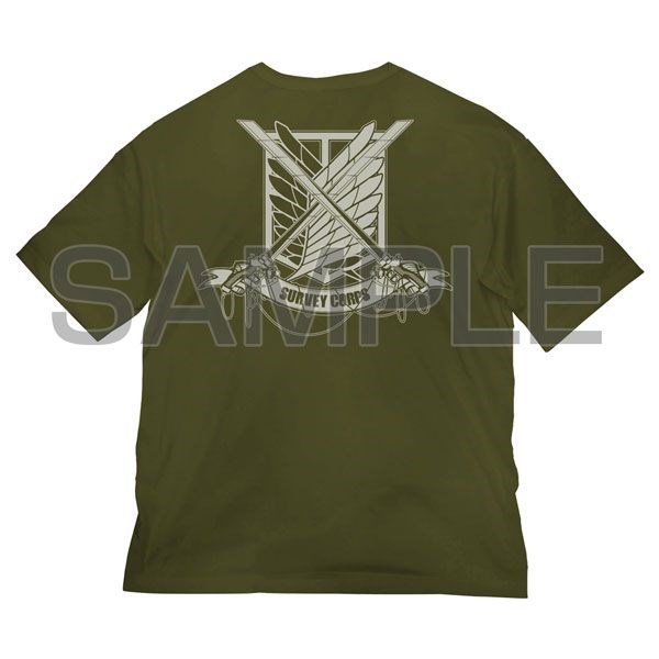 進擊的巨人 : 日版 (大碼) 調查兵團 寬鬆 墨綠色 T-Shirt