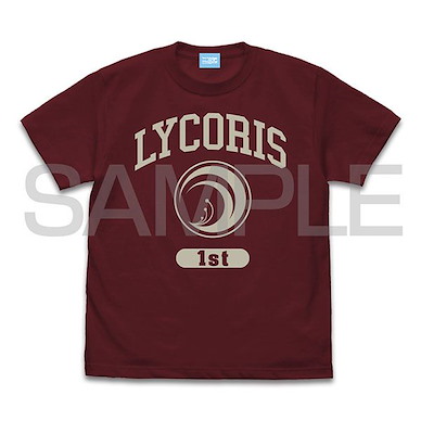 Lycoris Recoil 莉可麗絲 (中碼) LYCORIS 1st 酒紅色 T-Shirt Lycoris 1st College T-Shirt /BURGUNDY-M【Lycoris Recoil】