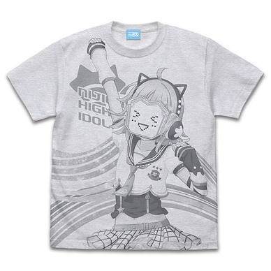 LoveLive! 虹咲學園校園偶像同好會 (中碼)「天王寺璃奈」霧灰 T-Shirt Rina Tennouji All Print T-Shirt /ASH-M【Love Live! Nijigasaki Academy School Idol Club】