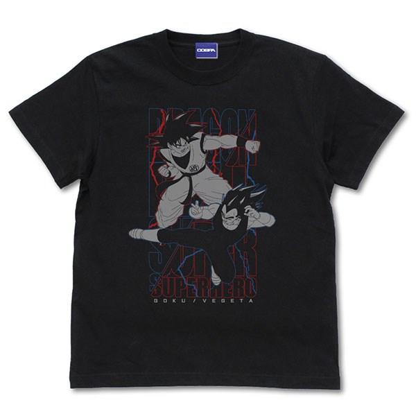 龍珠 : 日版 (細碼)「孫悟空 + 比達」七龍珠超 超級英雄 黑色 T-Shirt