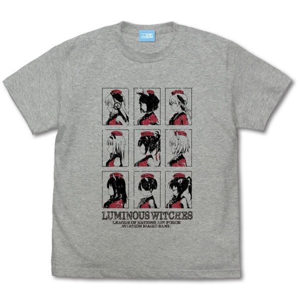 強襲魔女系列 : 日版 (中碼) 聯盟空軍航空魔法音樂隊 光輝魔女 混合灰色 T-Shirt