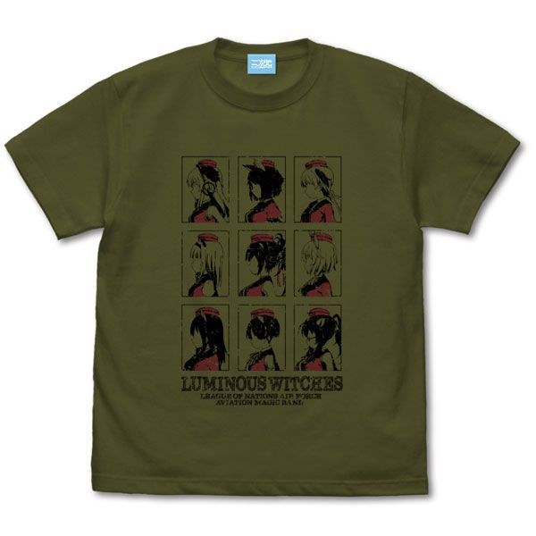 強襲魔女系列 : 日版 (細碼) 聯盟空軍航空魔法音樂隊 光輝魔女 墨綠色 T-Shirt