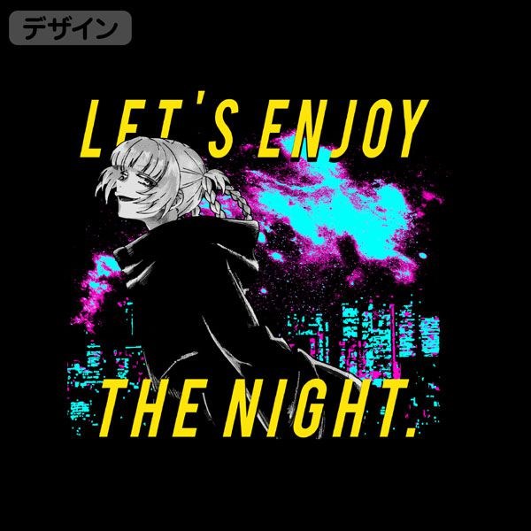 徹夜之歌 : 日版 (大碼)「七草薺」LET'S ENJOY THE NIGHT. 黑色 T-Shirt