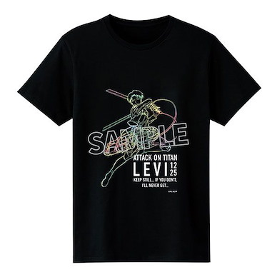 進擊的巨人 (細碼)「里維」黑色 T-Shirt T-Shirt Levi M【Attack on Titan】