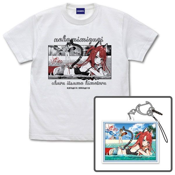 日版 (加大) COSPA×CREATORS art by ワダアルコ 白色 T-Shirt (T-Shirt + 掛飾)
