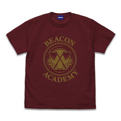 RWBY (中碼) 冰雪帝國 BEACON ACADEMY 酒紅色 T-Shirt Ice Queendom Beacon Academy T-Shirt /BURGUNDY-M【RWBY】