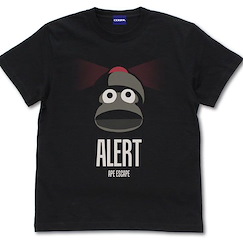 捉猴啦 : 日版 (大碼)「嗶波猴」警戒中 黑色 T-Shirt