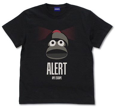 捉猴啦 (細碼)「嗶波猴」警戒中 黑色 T-Shirt Pipo Monkey On Alert T-Shirt /BLACK-S【Ape Escape】
