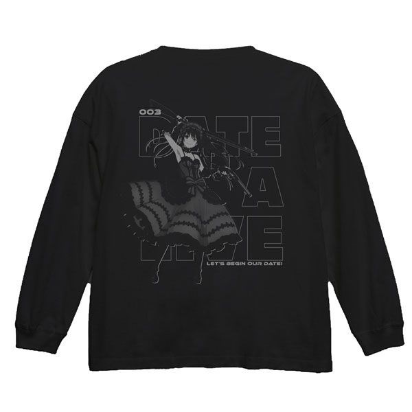 約會大作戰 : 日版 (加大)「夜刀神十香」寬鬆 長袖 黑色 T-Shirt