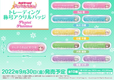 BanG Dream! Pastel*Palettes 亞克力徽章 (10 個入) Title Acrylic Badge Pastel Palettes (10 Pieces)【BanG Dream!】