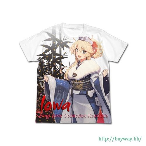 艦隊 Collection -艦Colle- : 日版 (細碼)「lowa」晴れ着mode 白色 全彩 T-Shirt