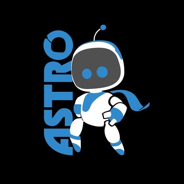 太空機器人遊戲間 : 日版 (加大)「ASTRO」黑色 T-Shirt