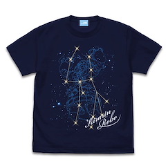 偶像大師 灰姑娘女孩 : 日版 (加大)「諸星煌梨」機械人和星座 深藍色 T-Shirt