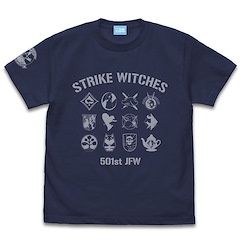強襲魔女系列 (大碼) 第501統合戰鬥航空團 個人印記 藍紫色 T-Shirt 501st Joint Fighter Wing Strike Witches ROAD to BERLIN Strike Witches Personal Mark T-Shirt /INDIGO-L【Strike Witches Series】