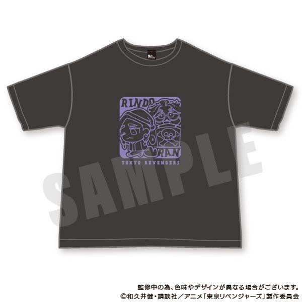 東京復仇者 : 日版 (中碼)「灰谷蘭 + 灰谷龍膽」大川ぶくぶ先生插圖 寬鬆 黑色 T-Shirt