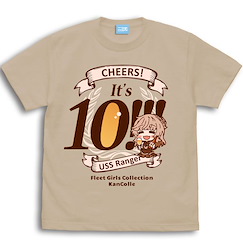 艦隊 Collection -艦Colle- : 日版 (細碼)「Ranger」It's 10！！！淺米色 T-Shirt