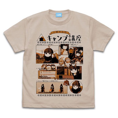 搖曳露營△ (加大)「志摩凜」キャンプ講座 Ver.2.0 深米色 T-Shirt Rin Shima's Camp Lesson T-Shirt Ver2.0/ SAND BEIGE-XL【Laid-Back Camp】