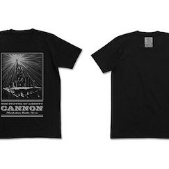 機動戰士高達系列 : 日版 (加大)「新美國自由女神砲」黑色 T-Shirt
