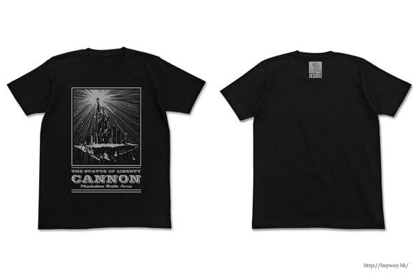 機動戰士高達系列 : 日版 (大碼)「新美國自由女神砲」黑色 T-Shirt