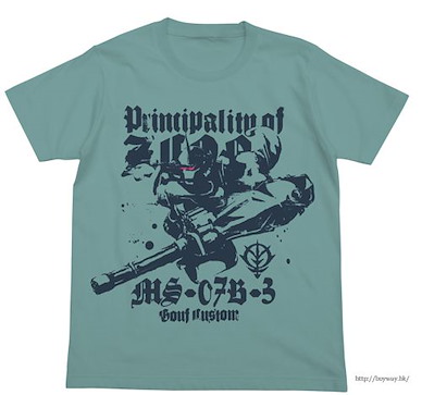 機動戰士高達系列 (大碼)「第08MS小隊 Gouf Custom」鼠尾草藍 T-Shirt Gouf Custom T-Shirt / SAGE BLUE-L【Mobile Suit Gundam Series】