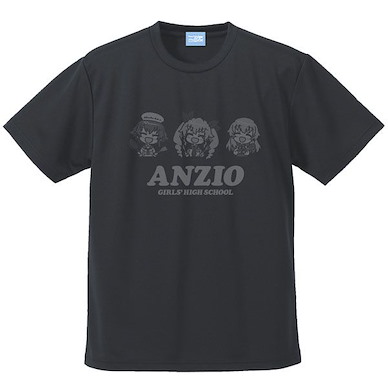 少女與戰車 (細碼)「安齊奧高中」吸汗快乾 槍灰色 T-Shirt Anzio High School Dry T-Shirt /GUNMETAL-S【Girls and Panzer】