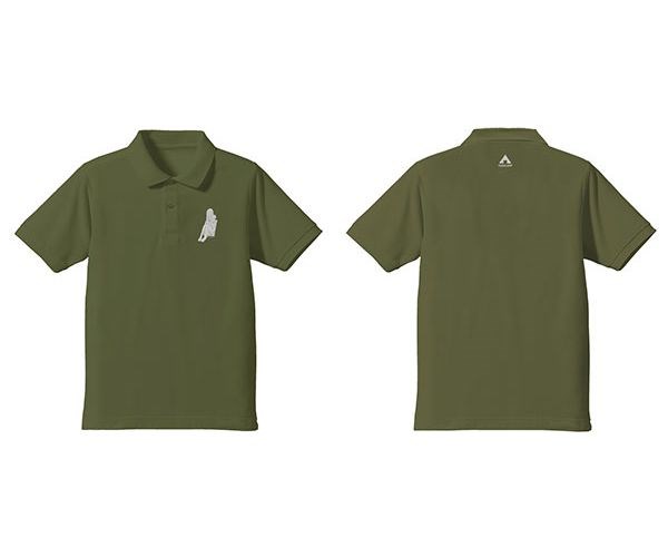 搖曳露營△ : 日版 (加大)「志摩凜」刺繡 綠茶色 Polo Shirt