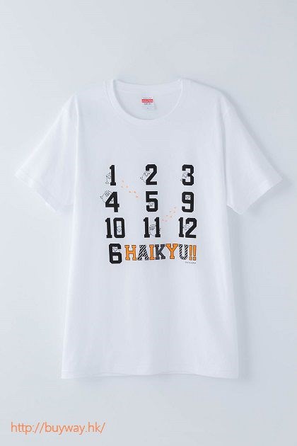 排球少年!! : 日版 (均碼)「烏野高校」動物圖案 白色 T-Shirt