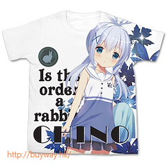 請問您今天要來點兔子嗎？ (大碼)「香風智乃」全彩 T-Shirt Chino Full Graphic T-Shirt - L【Is the Order a Rabbit?】