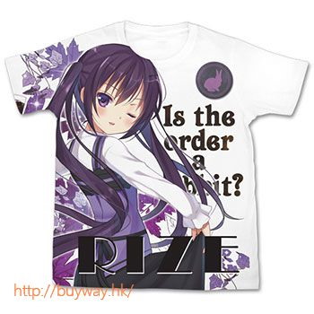 請問您今天要來點兔子嗎？ (細碼)「天天座理世」全彩 T-Shirt Rize Full Graphic T-Shirt - S【Is the Order a Rabbit?】