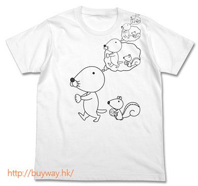 暖暖日記 (中碼) 小海獺の妄想 白色 T-Shirt Moso T-Shirt White - M【Bonobono】