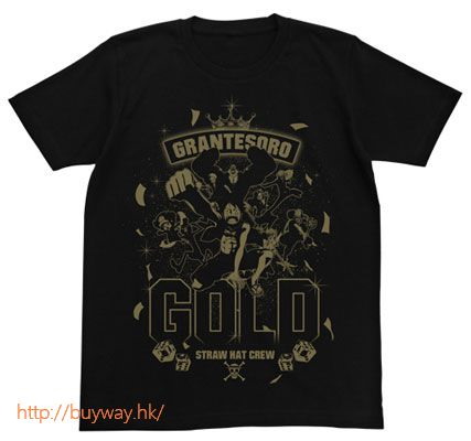 海賊王 : 日版 (大碼)「FILM GOLD」黑色 T-Shirt