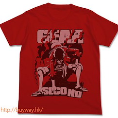 海賊王 : 日版 (大碼)「路飛」"Gear Second" T-Shirt 紅色