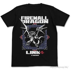 遊戲王 系列 : 日版 (加大)「Firewall Dragon」黑色 T-Shirt