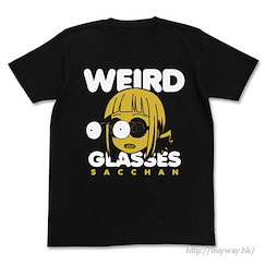 三顆星彩色冒險 : 日版 (加大)「小幸」Weird Glasses 黑色 T-Shirt
